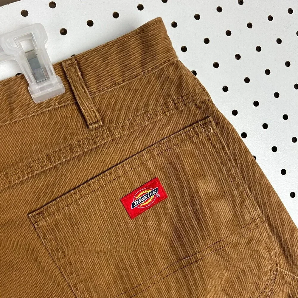 Dickies Carpenter Pants Men's 40x30 Brown Cotton Work Wear‎ Hammer Loop Wide Leg
